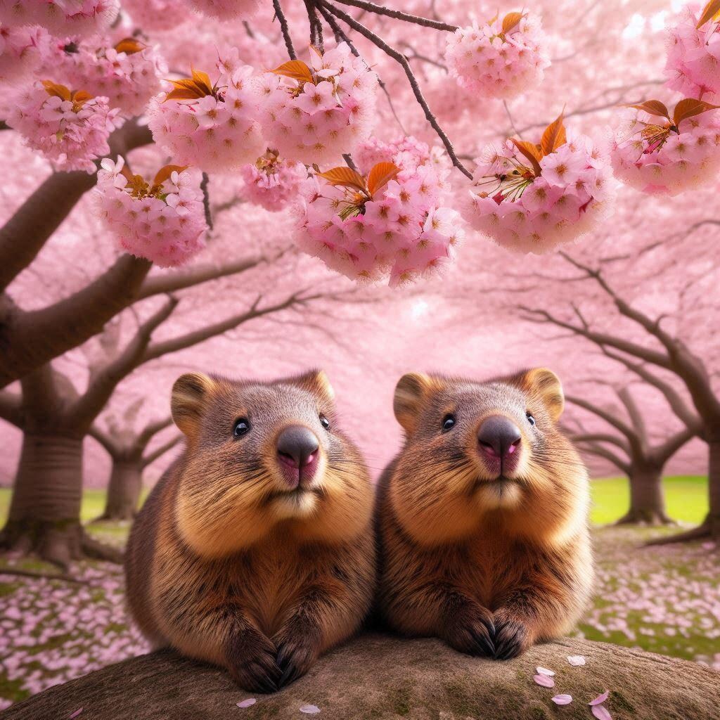 お花見ウォンバット