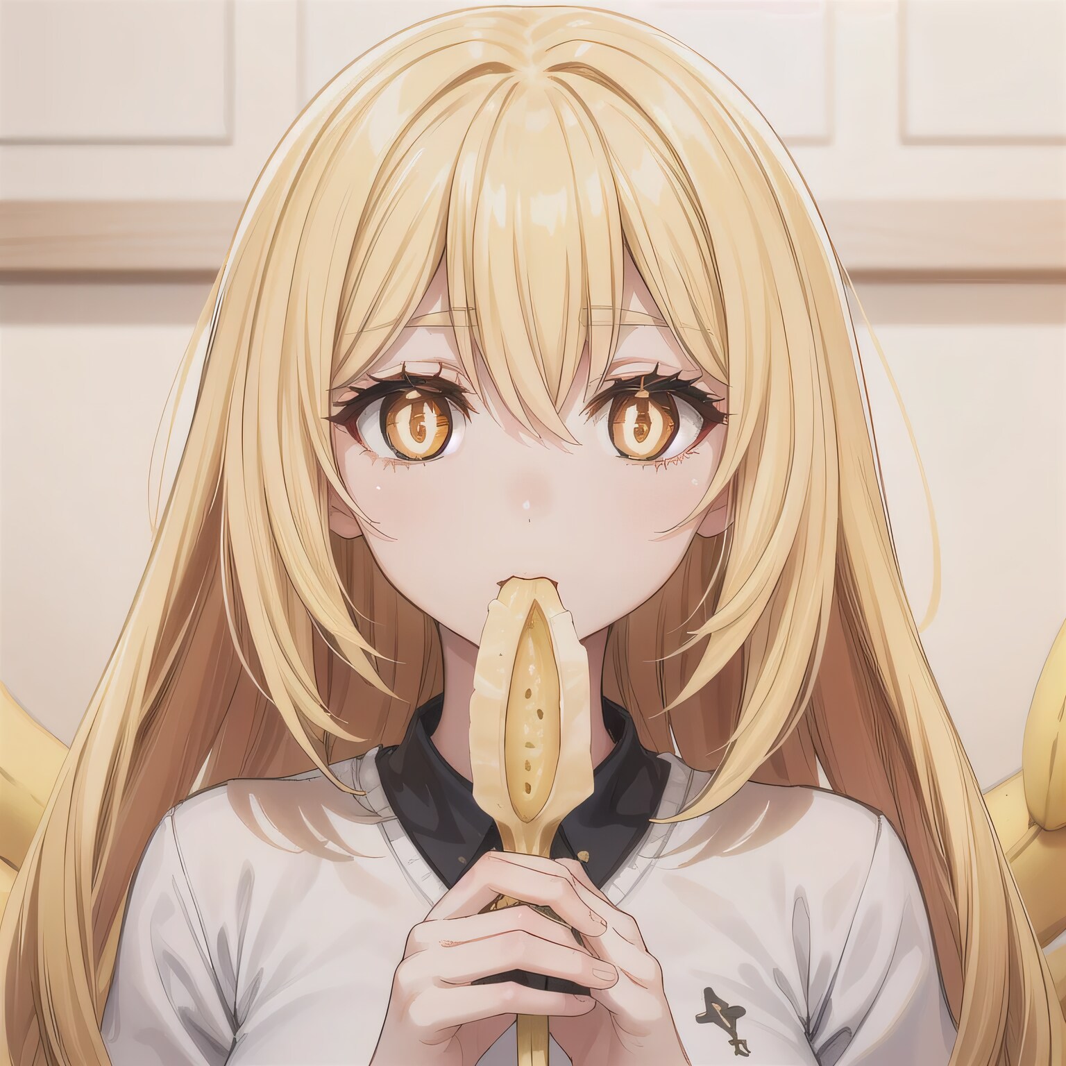 金髪ロングでバナナの少女３ | の人気AIイラスト・グラビア