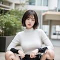 ボブカットの美人OLのしゃがみパンプス姿 7枚目