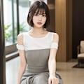 ボブカットの美人OLのしゃがみパンプス姿 2枚目