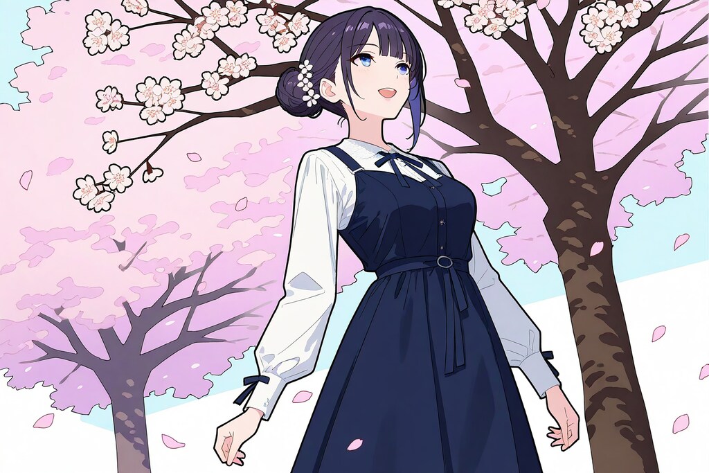 桜🌸を見上げるおだんごちゃん🍡✨