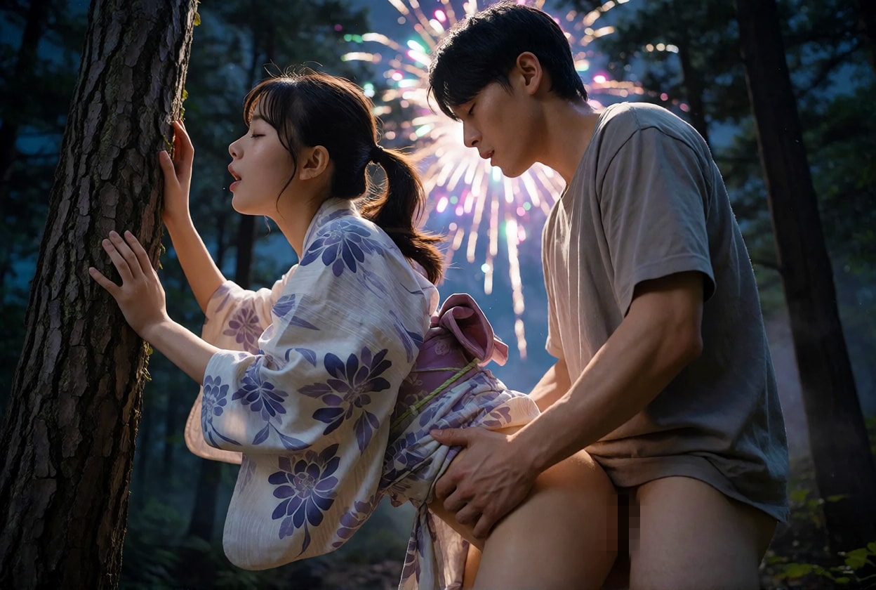 花火大会にて（Krea2）