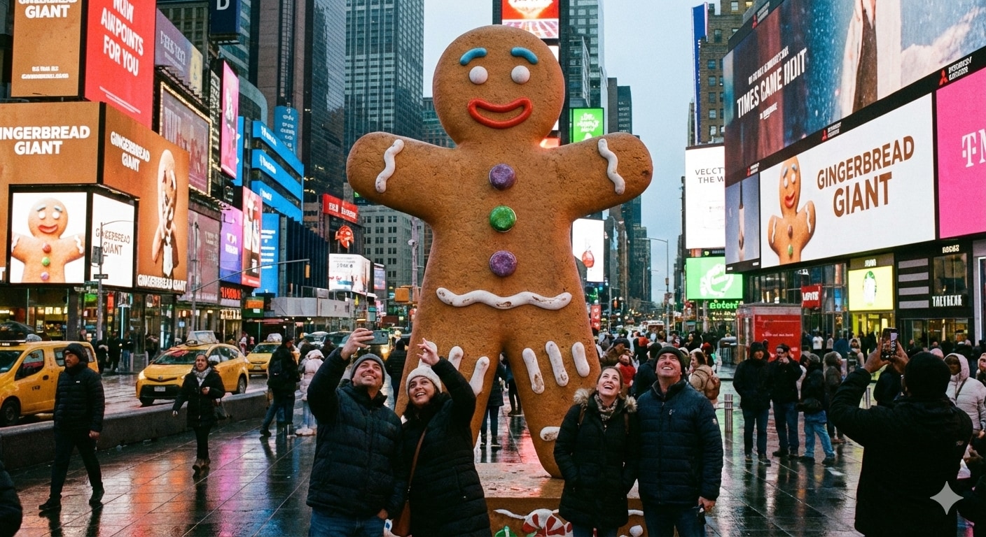 巨大ジンジャーマン現る！(NY編) | の人気AIイラスト・グラビア