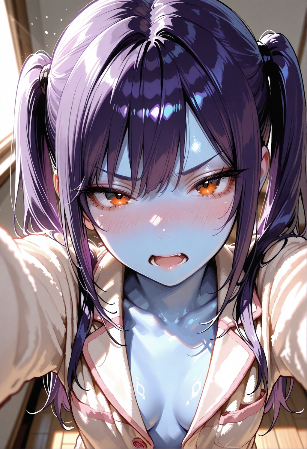 寝起けないシルクハットちゃん。