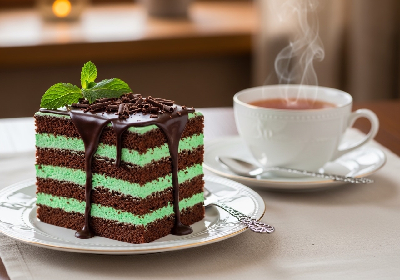 デザートのチョコミントケーキ | の人気AIイラスト・グラビア