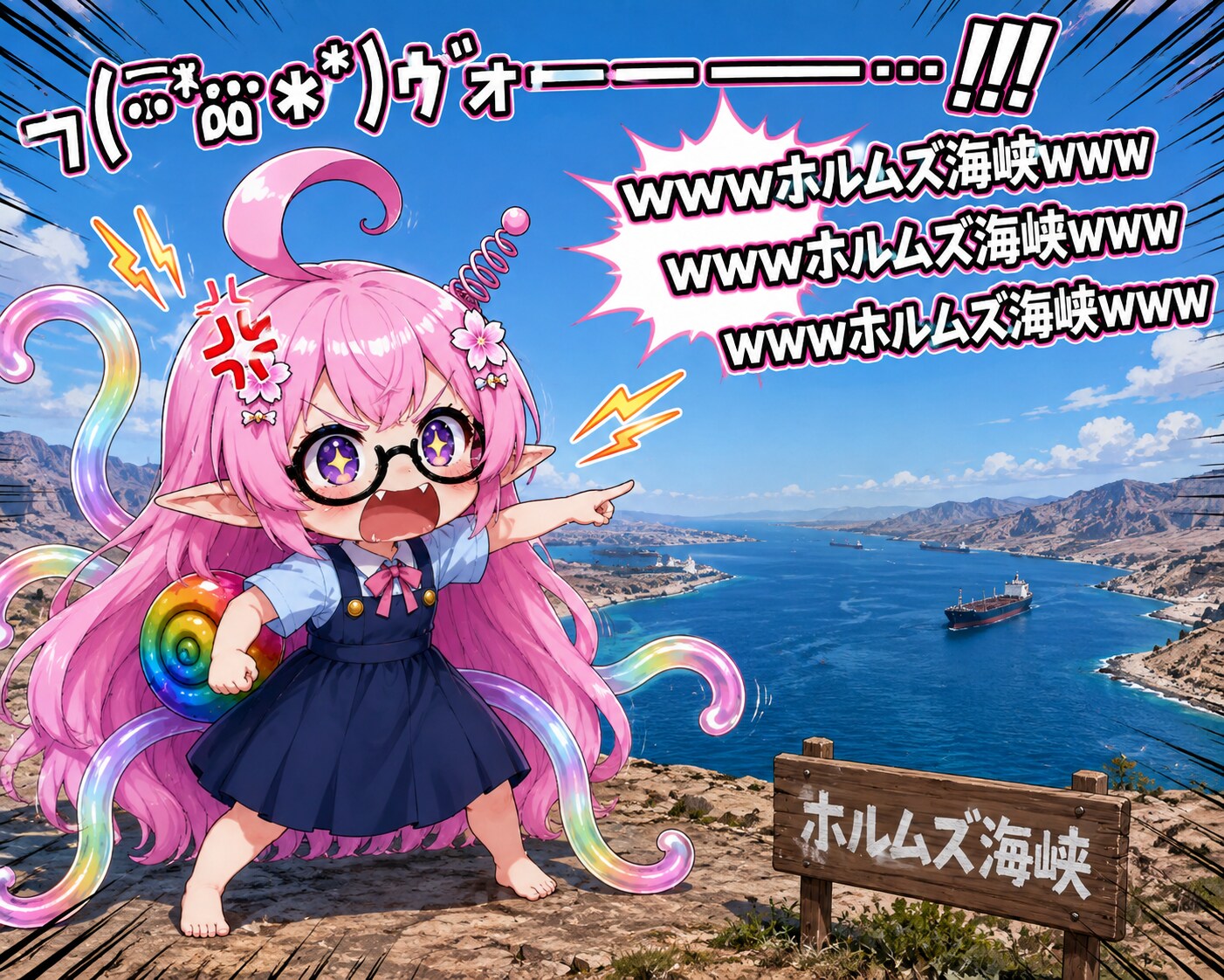 ホルムズ海峡にキレるピンク電波女