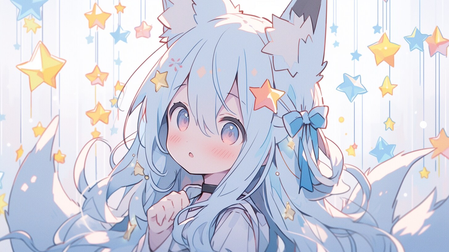 星降る夜の狐娘のささやき | の人気AIイラスト・グラビア