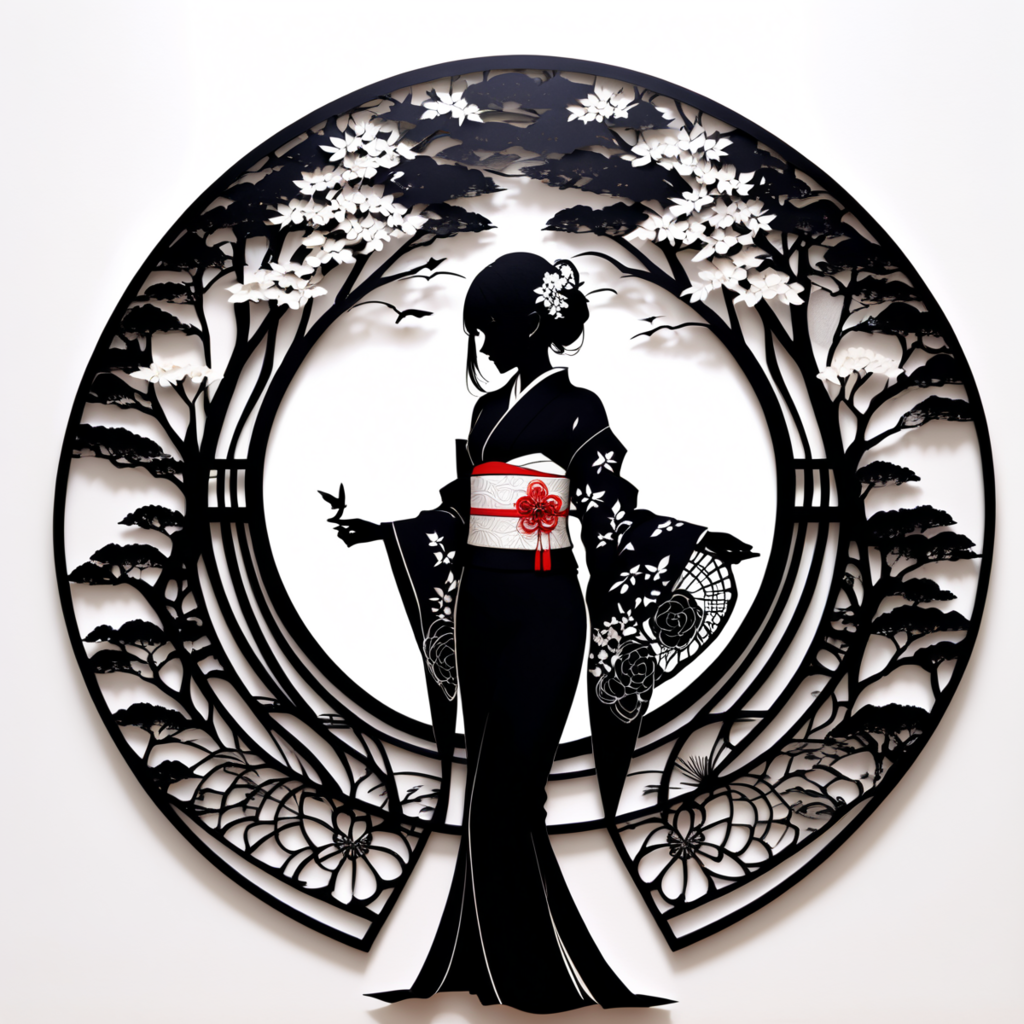和服美人（ペーパーアート風）