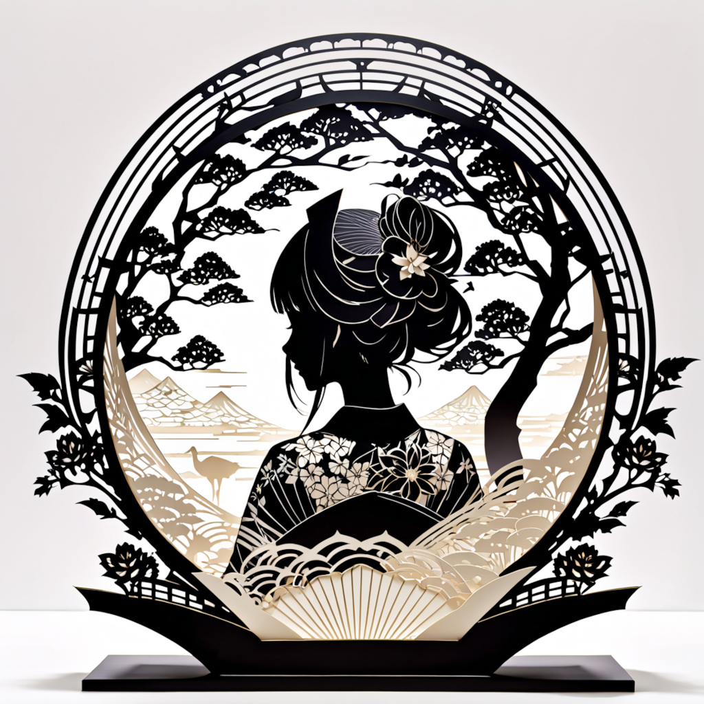 和服美人（ペーパーアート風）