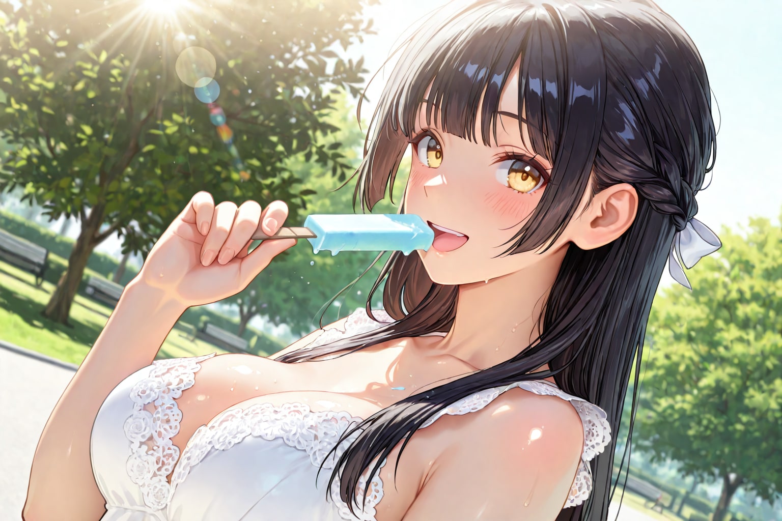 アイスキャンディーを食べる"私ちゃん"