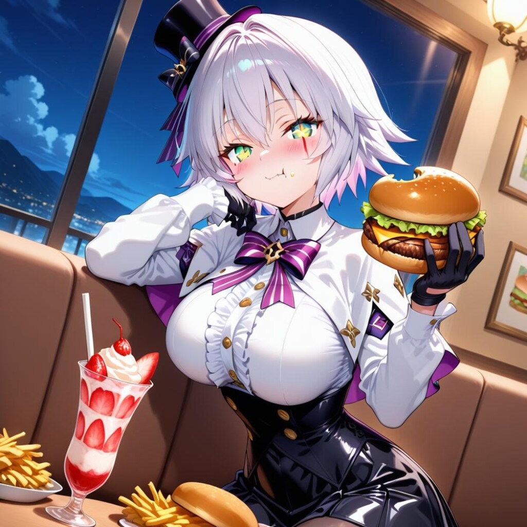 沢山食べるドレスコスプレ頬傷アサシン人妻