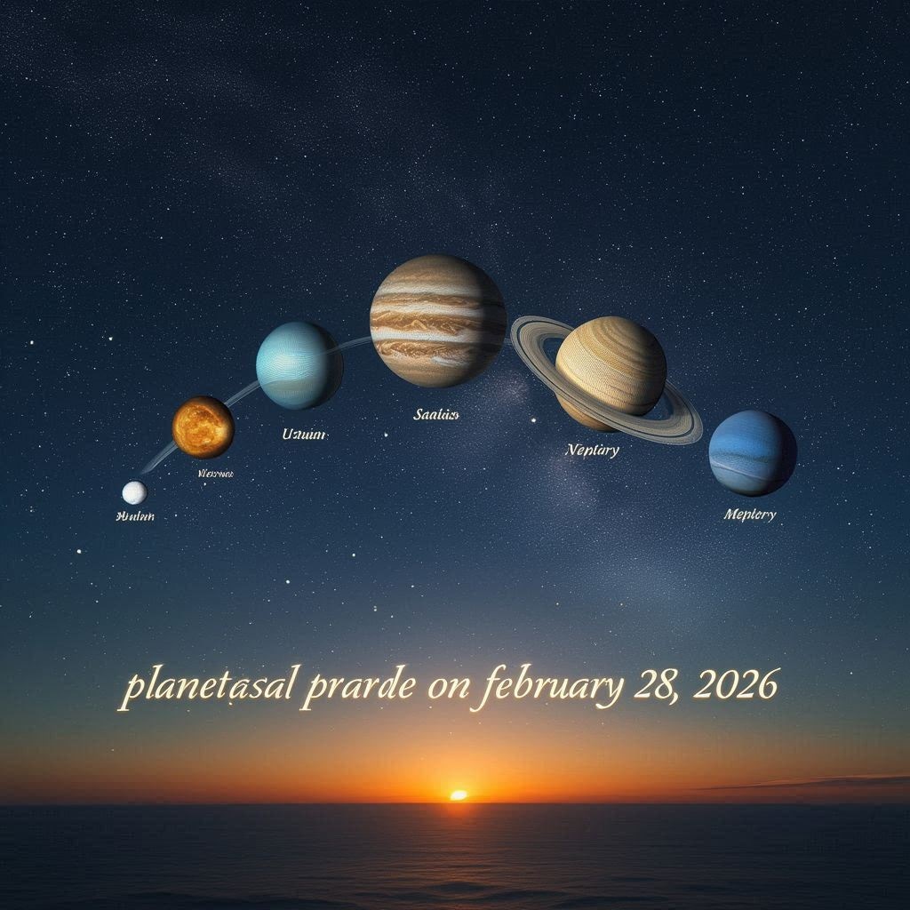 ２｛2026年2月28日の、「惑星直列（惑星パレード）」