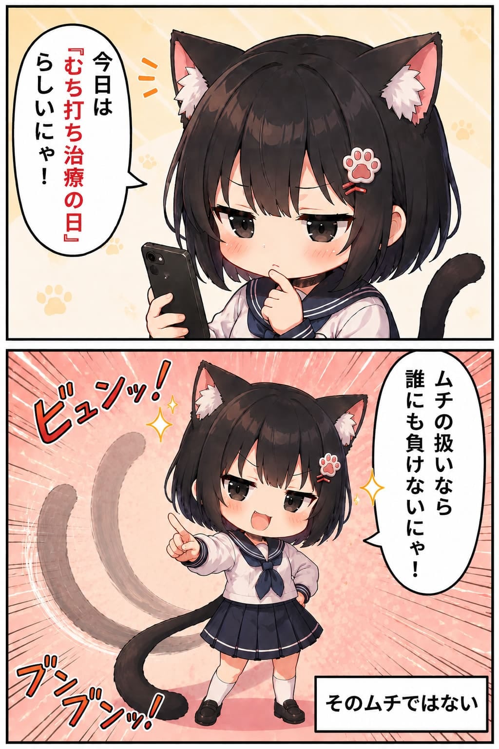 2コマ漫画 2026.06.07. 「むち打ち治療の日」