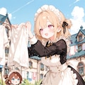 洗濯物とメイド少女 2枚目