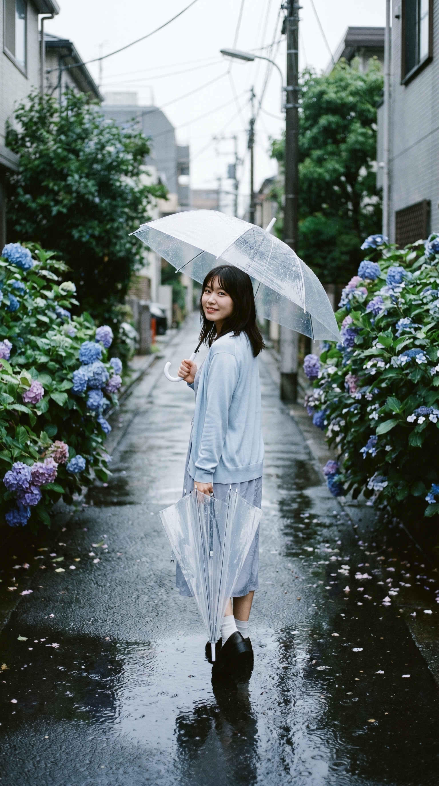 Hydrangea Lane After Rain | の人気AIイラスト・グラビア