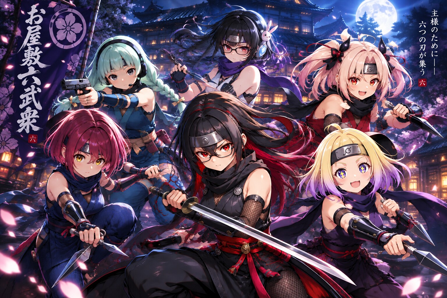 お屋敷六武衆 | の人気AIイラスト・グラビア