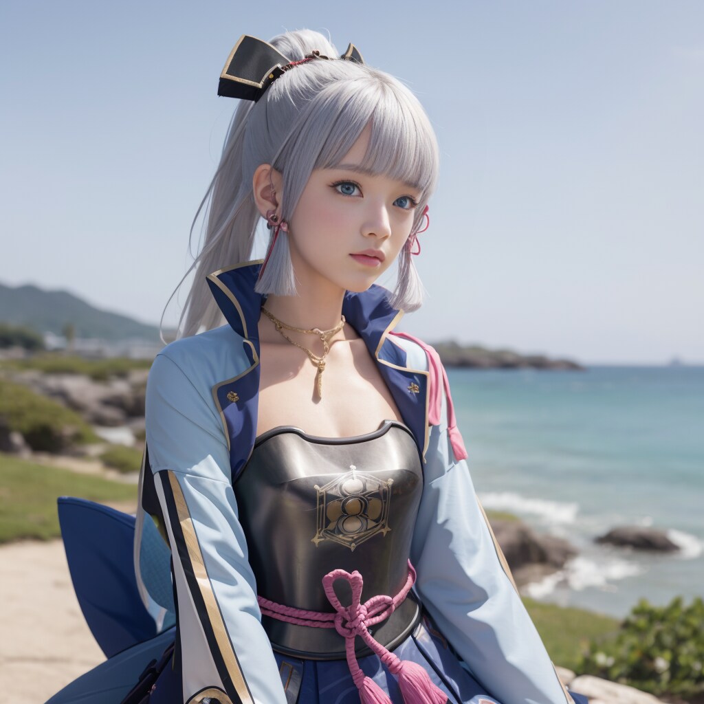 【原神　神里綾華】コスプレ風イラスト