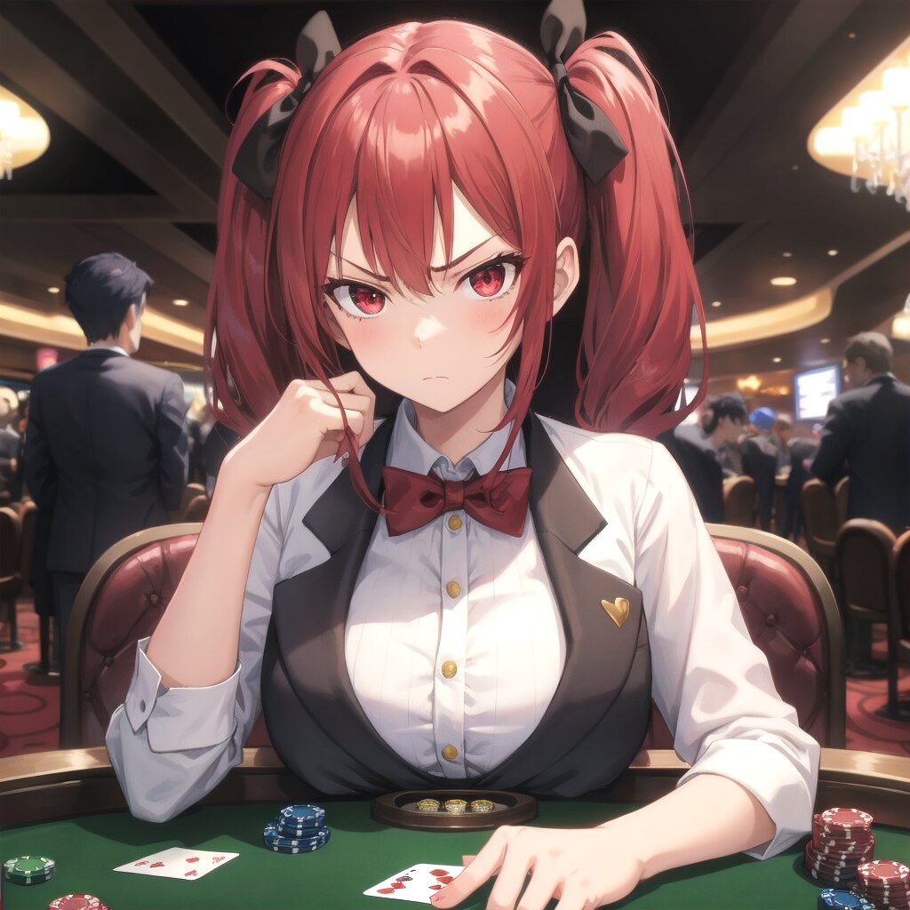 真剣な表情でカードを配る