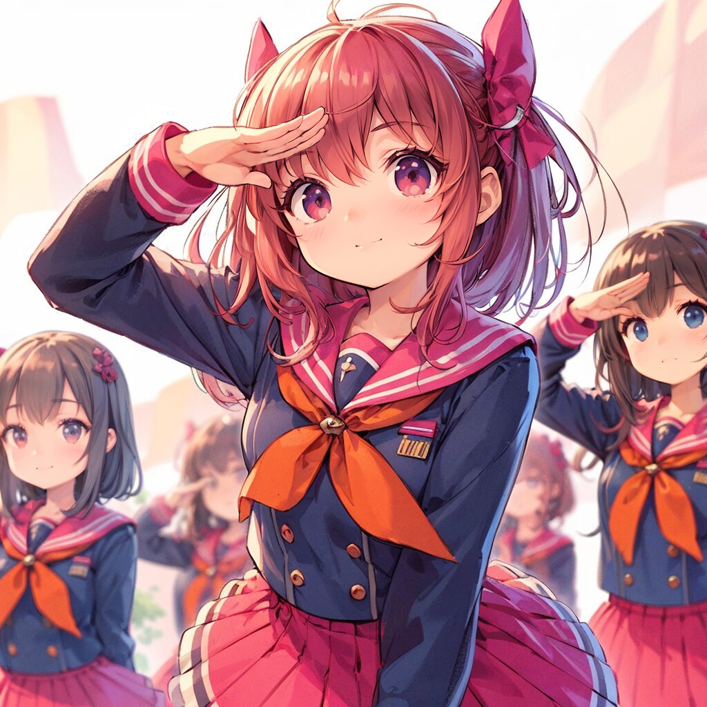 敬礼する少女12