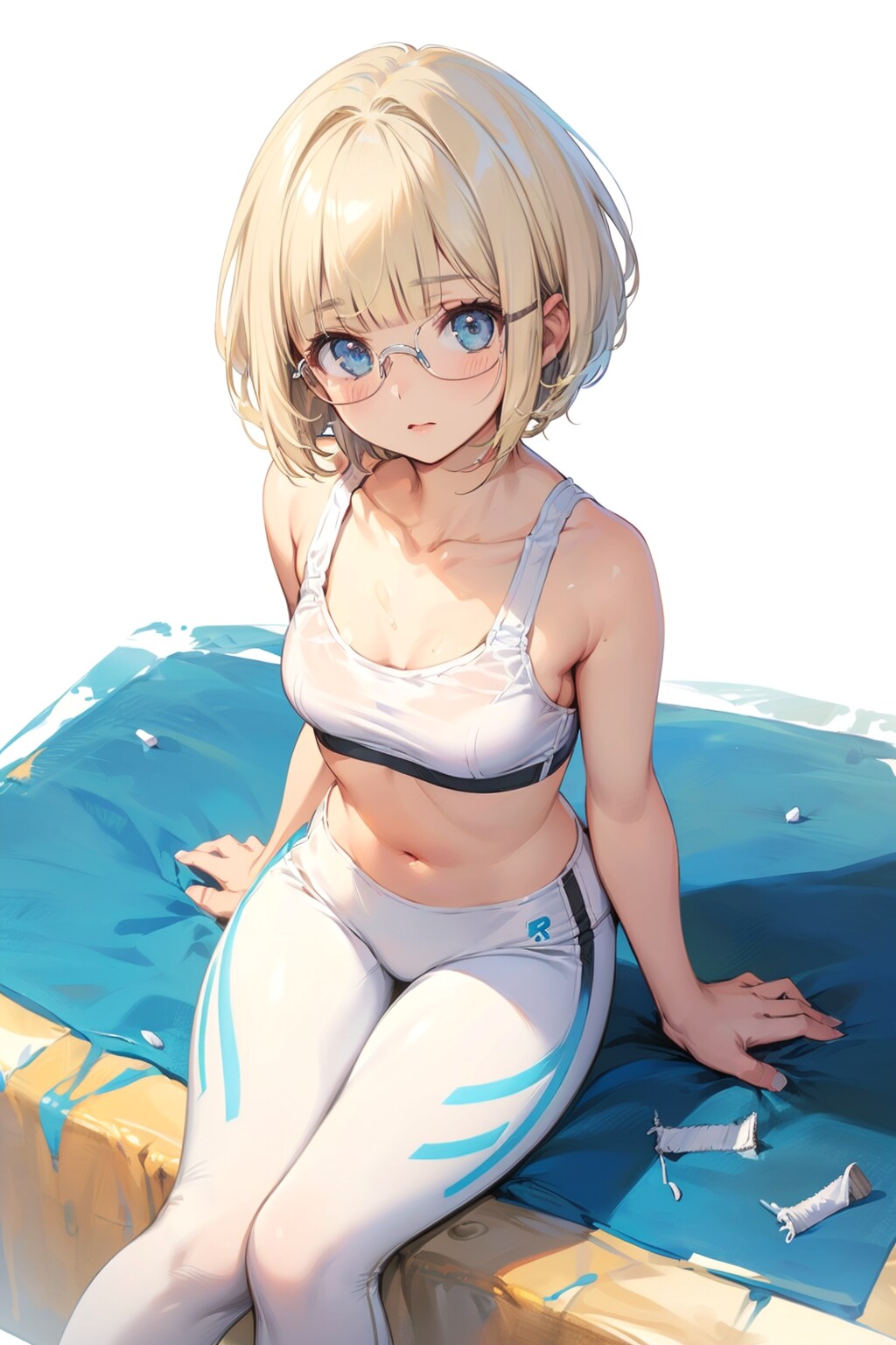 スポーツウェアの眼鏡っ娘