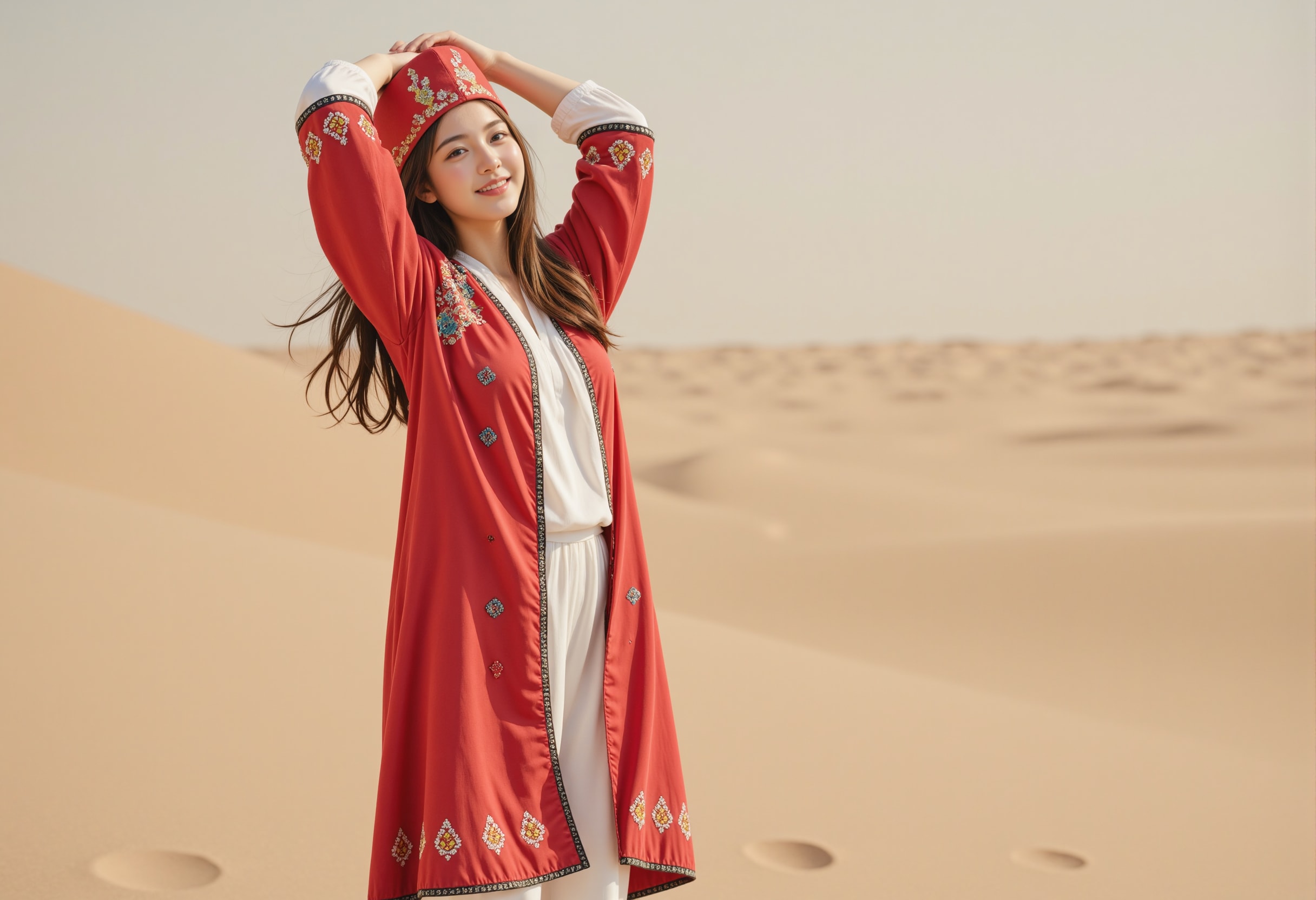 砂漠を旅する女性