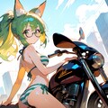 BIKEとけもみみビキニ少女♪　赤と緑のキツネっ娘♡（12枚） 11枚目