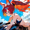 BIKEとけもみみビキニ少女♪　赤と緑のキツネっ娘♡（12枚） 5枚目