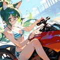 BIKEとけもみみビキニ少女♪　赤と緑のキツネっ娘♡（12枚） 10枚目