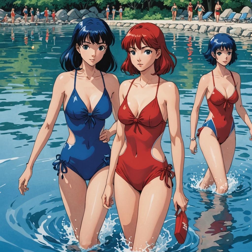 プールや海で遊ぶ少女