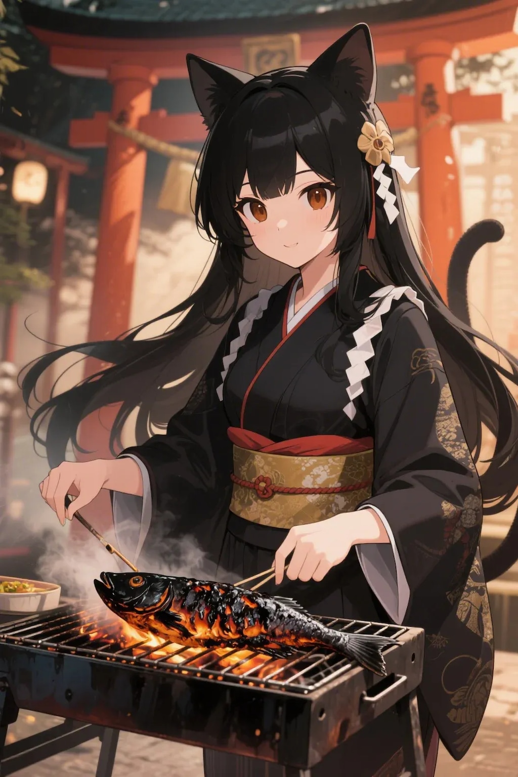 おさかにゃを焼くさくらちゃん