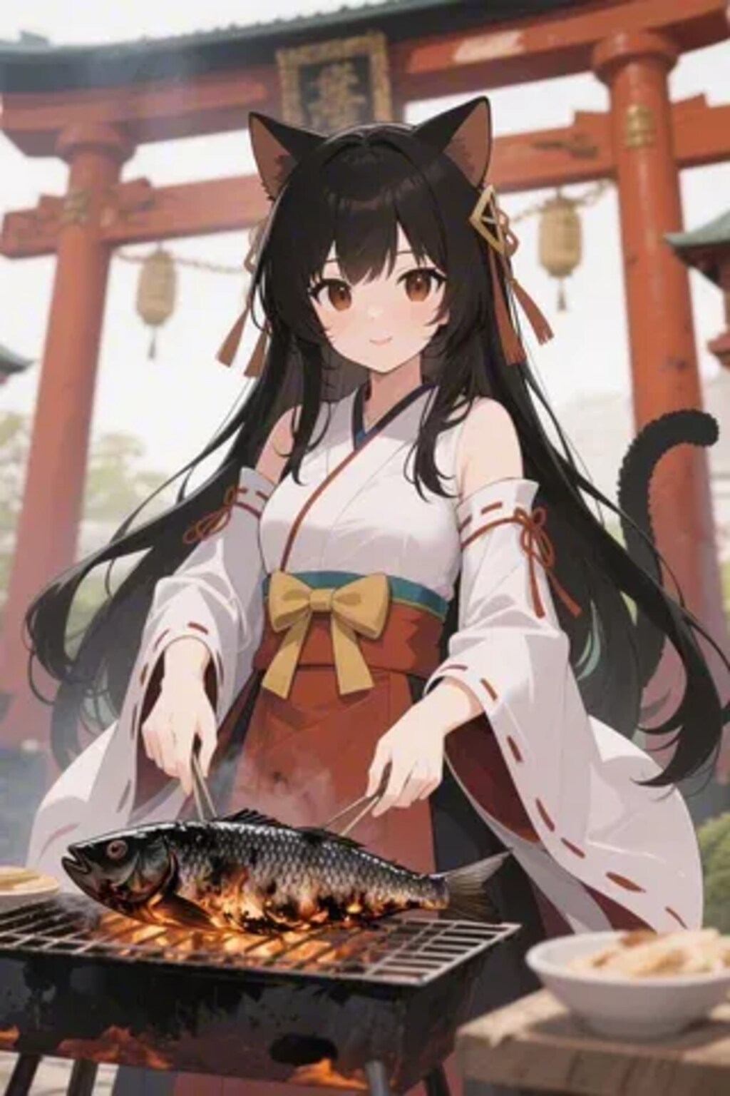 おさかにゃを焼くさくらちゃん