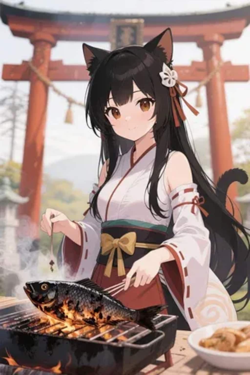 おさかにゃを焼くさくらちゃん