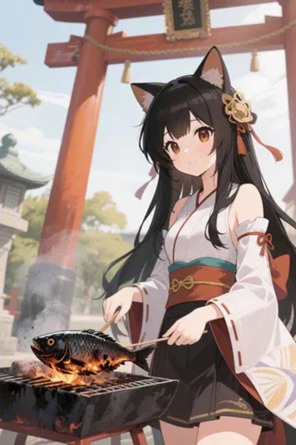 おさかにゃを焼くさくらちゃん