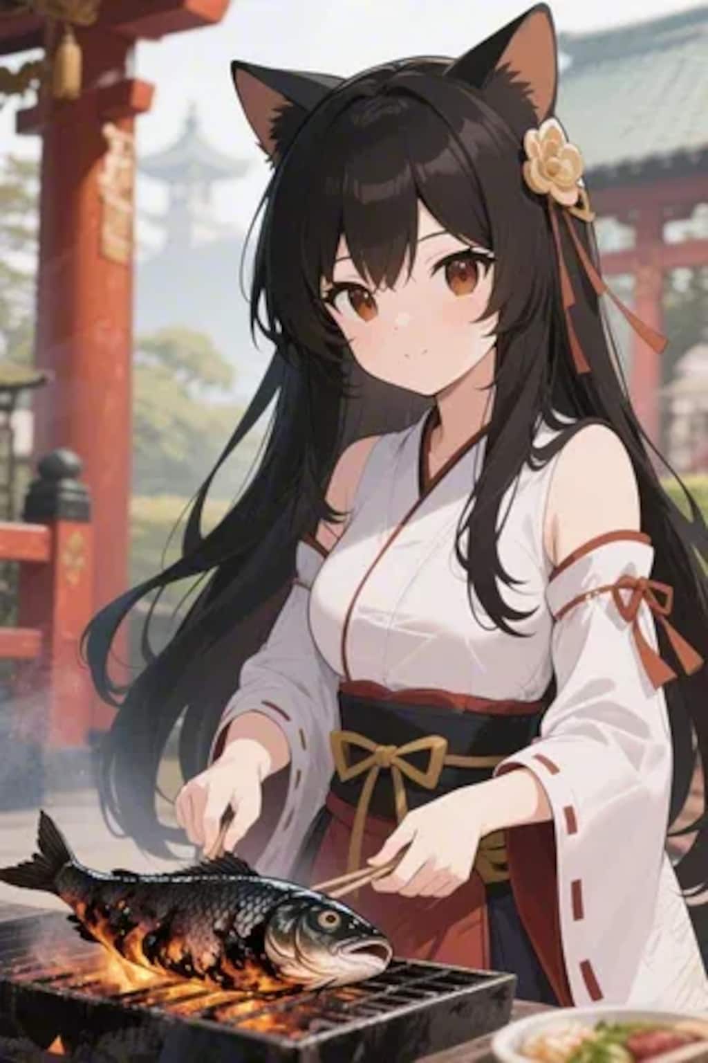 おさかにゃを焼くさくらちゃん