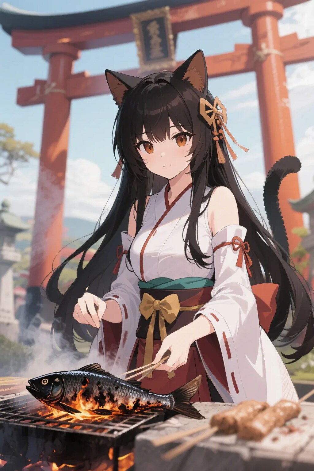 おさかにゃを焼くさくらちゃん