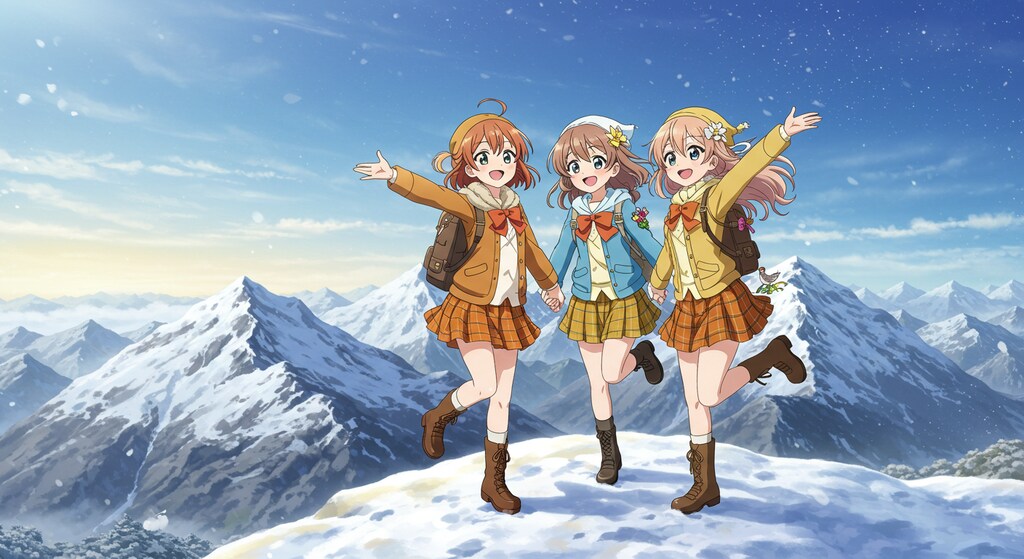 アニメキャラと山登り