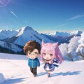 雪山（カップル） 2枚目