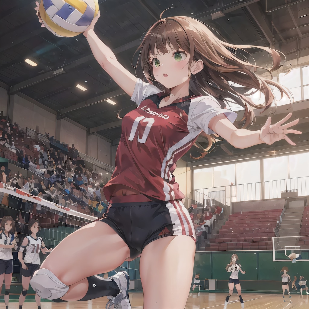 茶髪ロングでユニフォームの少女９