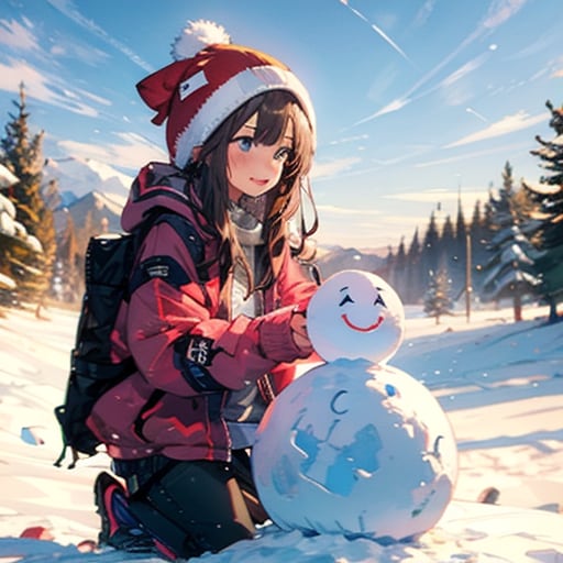 雪だるまをつくるTOPAZちゃん | の人気AIイラスト・グラビア