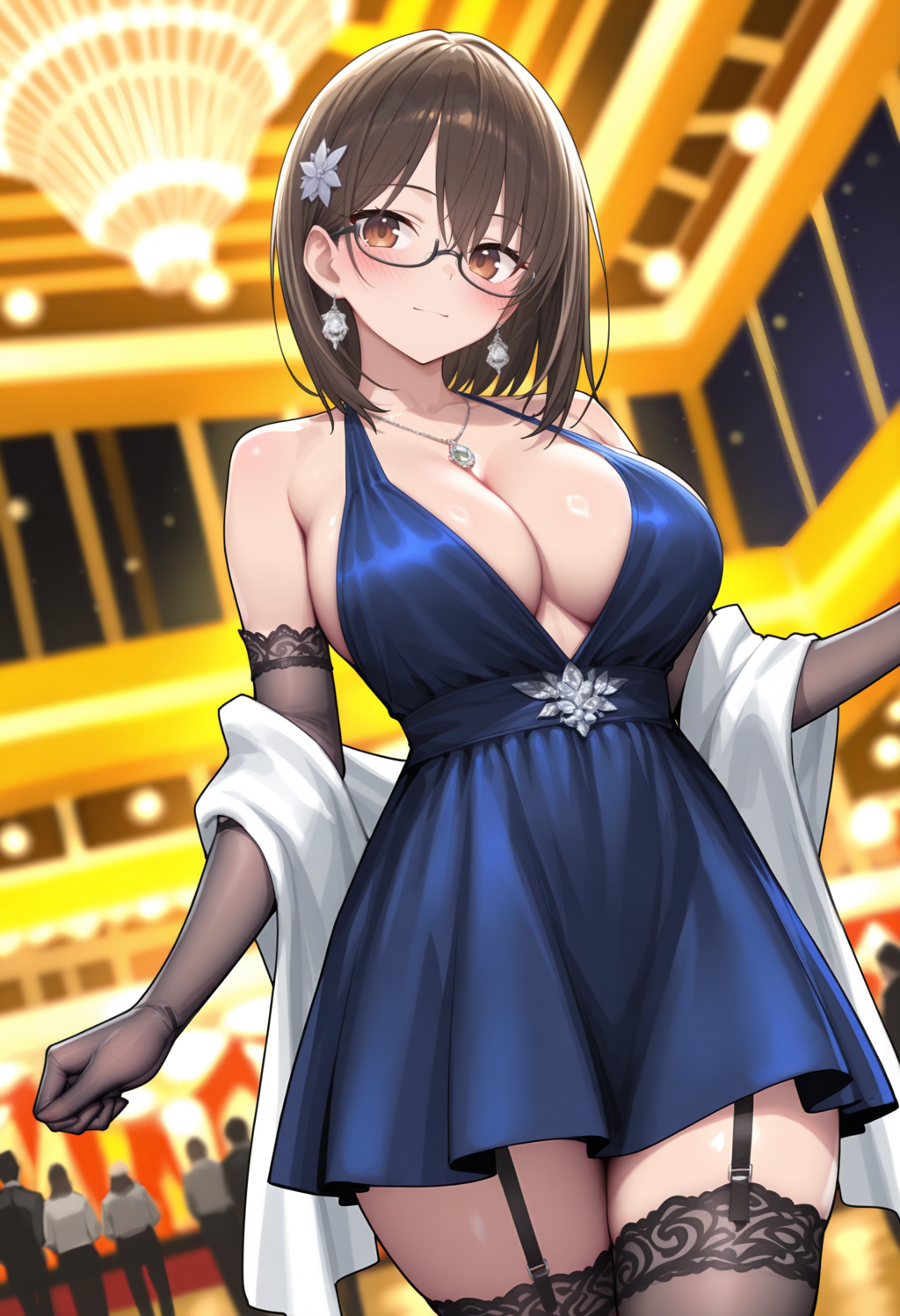 青サキュバスさん（擬態モード）・パーティドレス