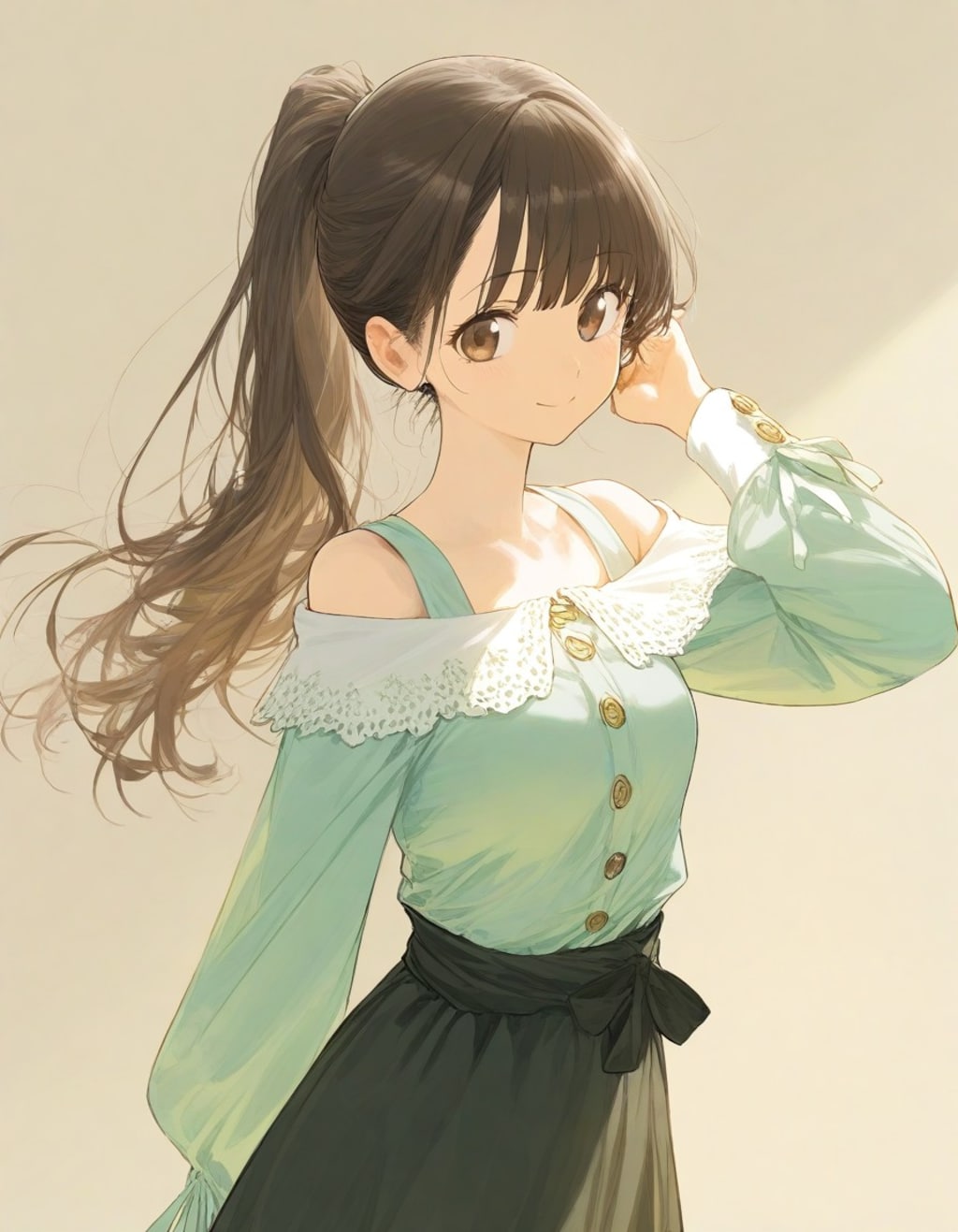 今日のオフショル娘