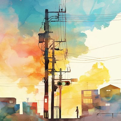 夕暮れシルエット