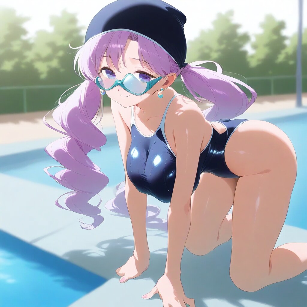 謎の桜色の髪の爆乳少女