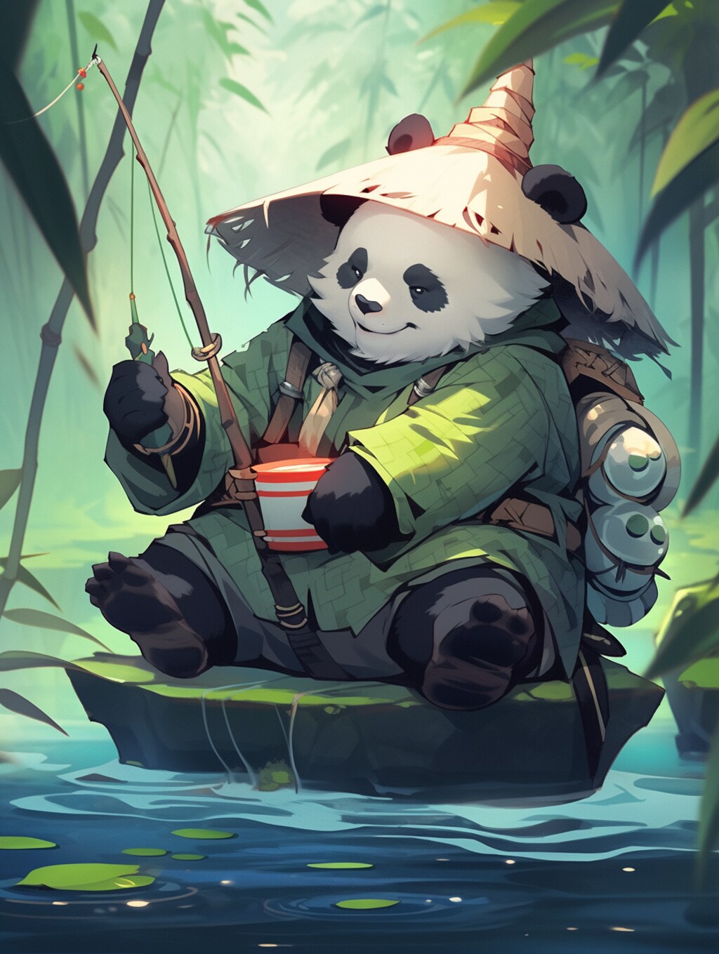 釣りするパンダちゃん