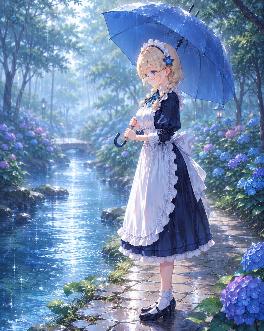 水辺に立つナオ