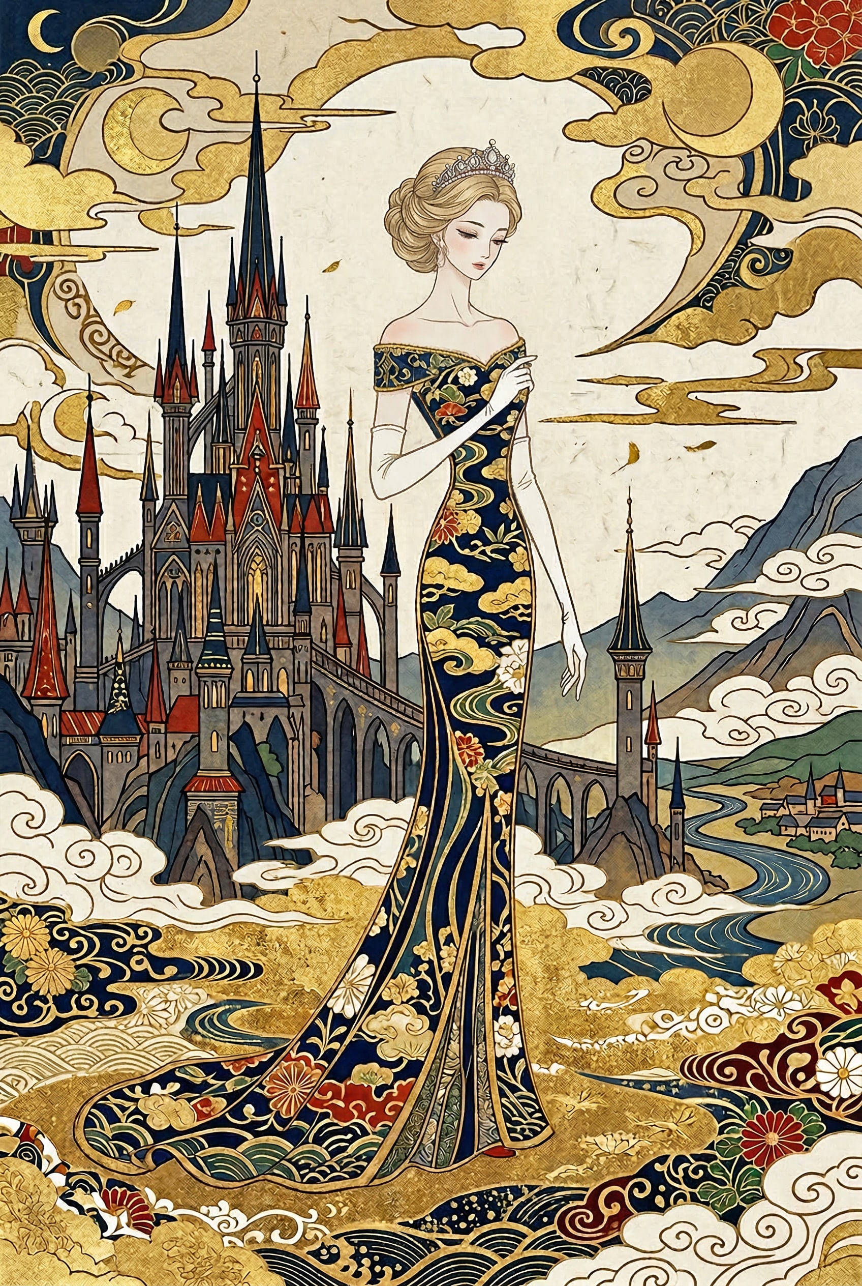 アールヌーボーっぽい日本画風 | の人気AIイラスト・グラビア