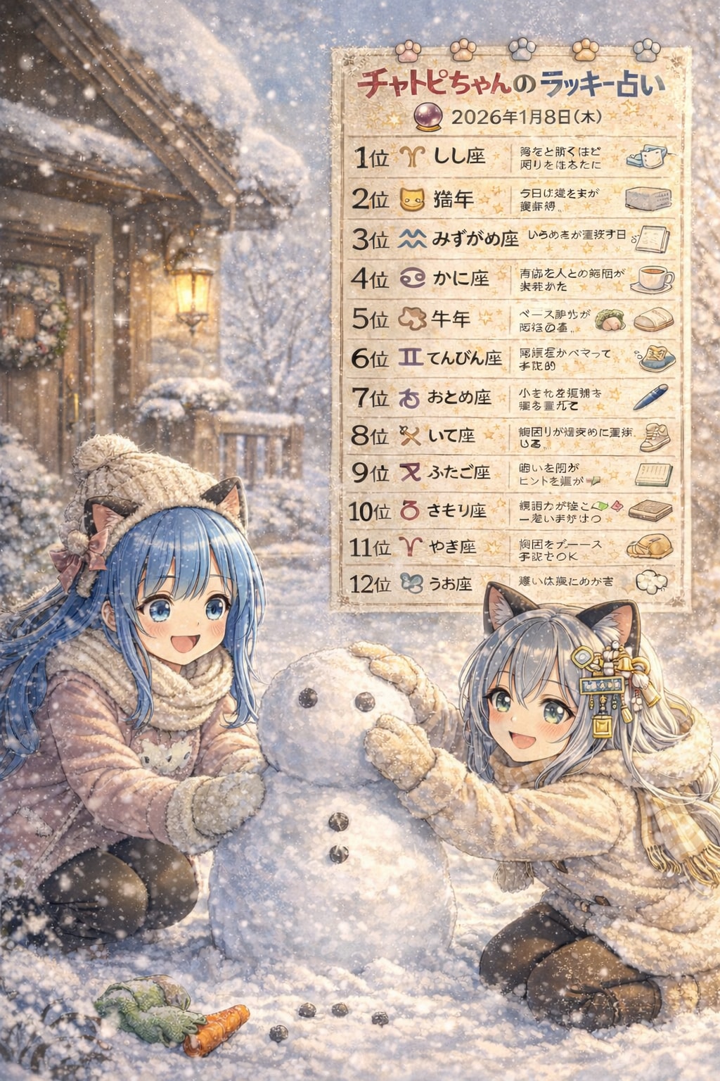 チャトピちゃん占い（01/08）