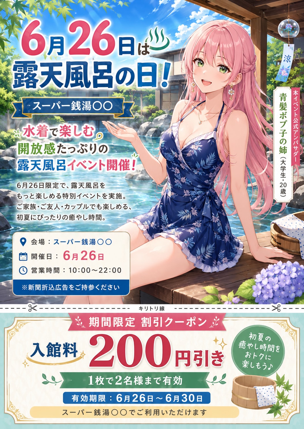 6月26日は露天風呂の日！