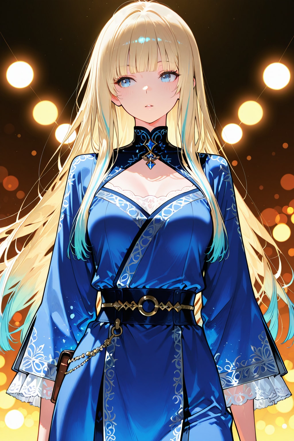 royal blue tunic, futuristic design