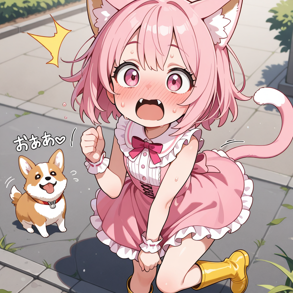 コーギーが怖いねこちゃん